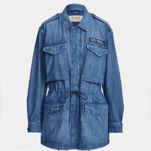 Polo Ralph Lauren - Oversized Women’s  Denim Jacket Blue Military Style Sz S